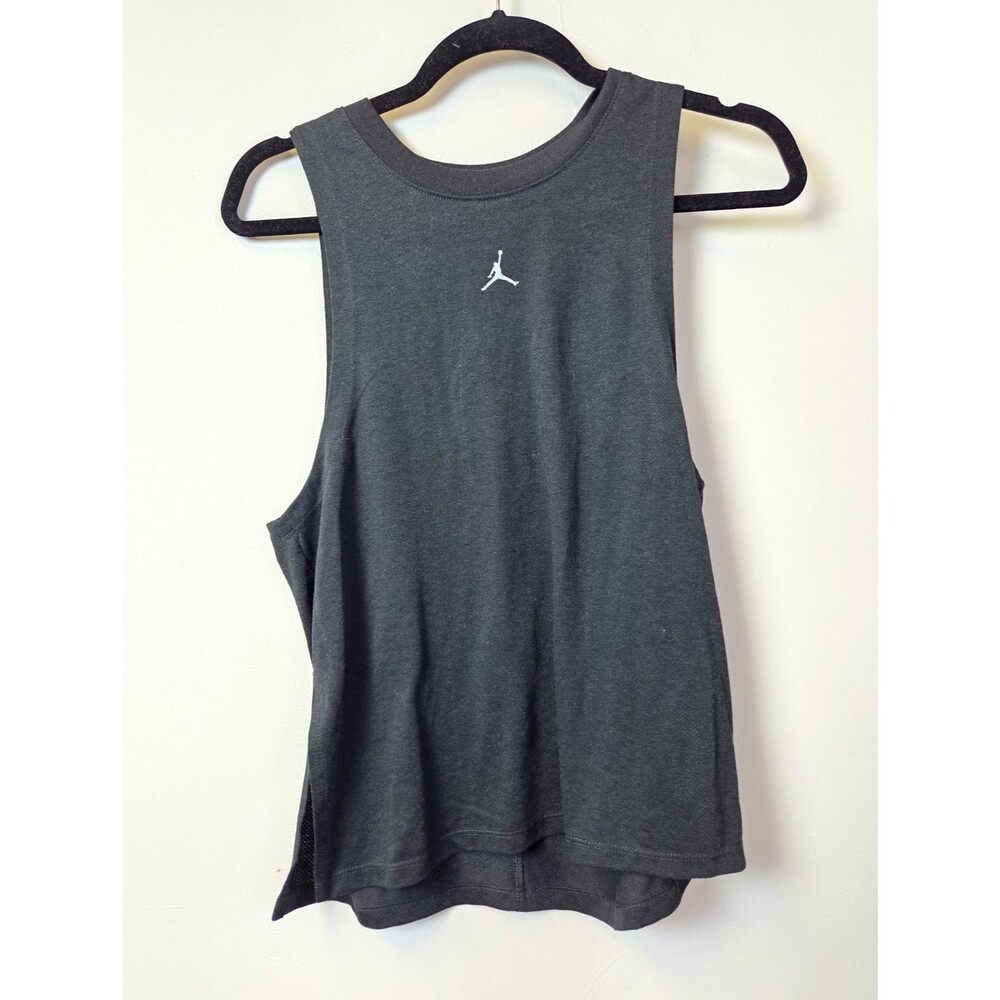 Jordan Women's Breathable Loose Fit Musclr Tank Top XS Black Crew Neck Logo